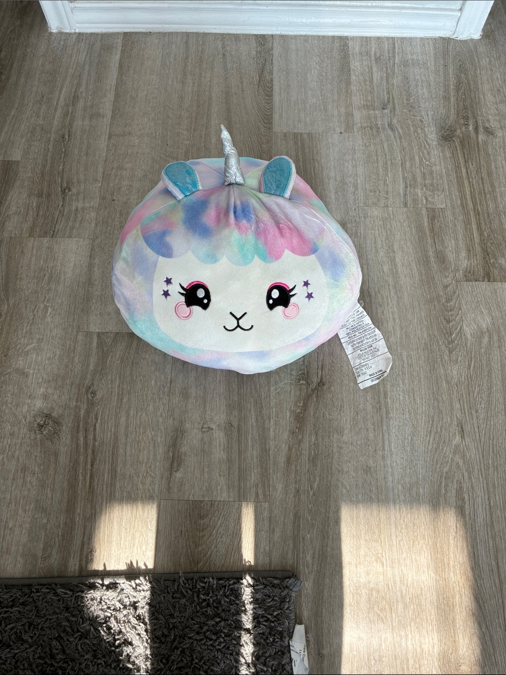 Pastel Unicorn Plush Pillow - Cute Kawaii Face